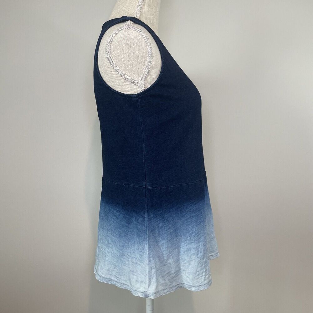 Pure Jill J.Jill Indigo Sleeveless Tank Ombre Dip Dye Casual Blue Womens Size XS - Picture 2 of 9